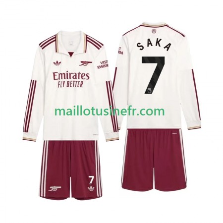 Maillot de Foot Arsenal Saka 7 Troisième 2025-26 Manches Longues - Enfant